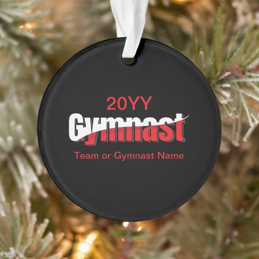 Gymnastiek - Gymnast Abstract Woordkunst Swish Ornament (Boom)