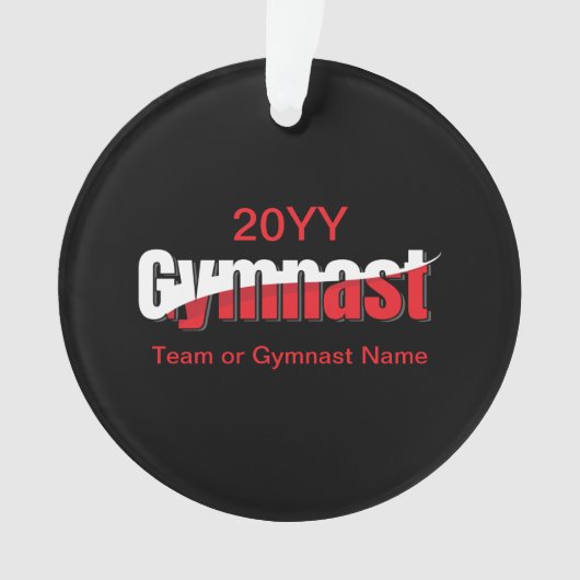 Gymnastiek - Gymnast Abstract Woordkunst Swish Ornament (voorkant)