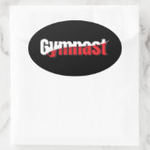 Gymnastiek - Gymnast Abstract Woordkunst Swish Ovale Sticker (Tas)