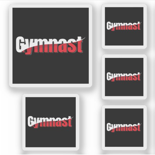 Gymnastiek - Gymnast Abstract Woordkunst Swish Sticker (Voorkant)