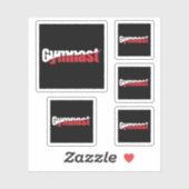 Gymnastiek - Gymnast Abstract Woordkunst Swish Sticker (Vel)