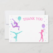 Gymnastiek Gymnast Birthday Party Bedankt voor je  Save The Date (Voorkant)
