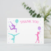 Gymnastiek Gymnast Birthday Party Bedankt voor je  Save The Date (Staand voorkant)
