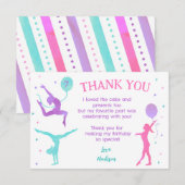 Gymnastiek Gymnast Birthday Party Bedankt voor je  Save The Date (Voorkant / Achterkant)