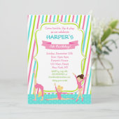 Gymnastiek Gymnast Birthday Party Kaart (Staand voorkant)