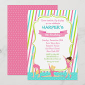 Gymnastiek Gymnast Birthday Party Kaart (Voorkant / Achterkant)