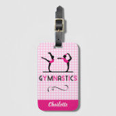 Gymnastiek Gymnast Cute Pink Persoonlijk Bagagelabel (Voorkant (verticaal))