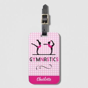Gymnastiek Gymnast Cute Pink Persoonlijk Bagagelabel