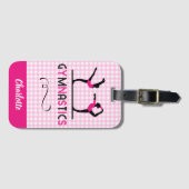 Gymnastiek Gymnast Cute Pink Persoonlijk Bagagelabel (Voorkant (horizontaal))