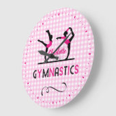 Gymnastiek Gymnast Cute Pink Persoonlijk Grote Klok (Hoek)