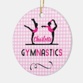 Gymnastiek Gymnast Cute Pink Persoonlijk Keramisch Ornament (Links)