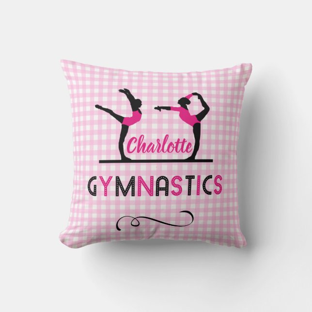 Gymnastiek Gymnast Cute Pink Persoonlijk Kussen (Voorkant)