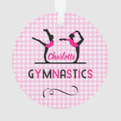 Gymnastiek Gymnast Cute Pink Persoonlijk Ornament (achterkant)