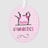 Gymnastiek Gymnast Cute Pink Persoonlijk Ornament (voorkant)