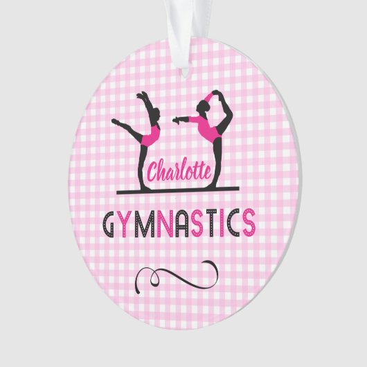 Gymnastiek Gymnast Cute Pink Persoonlijk Ornament (voorkant)