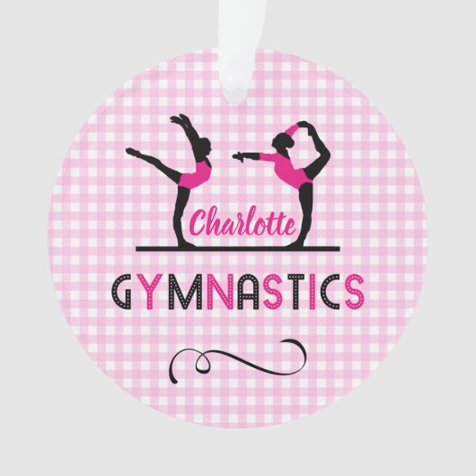 Gymnastiek Gymnast Cute Pink Persoonlijk Ornament (voorkant)