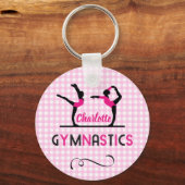 Gymnastiek Gymnast Cute Pink Persoonlijk Sleutelhanger (Voorkant)