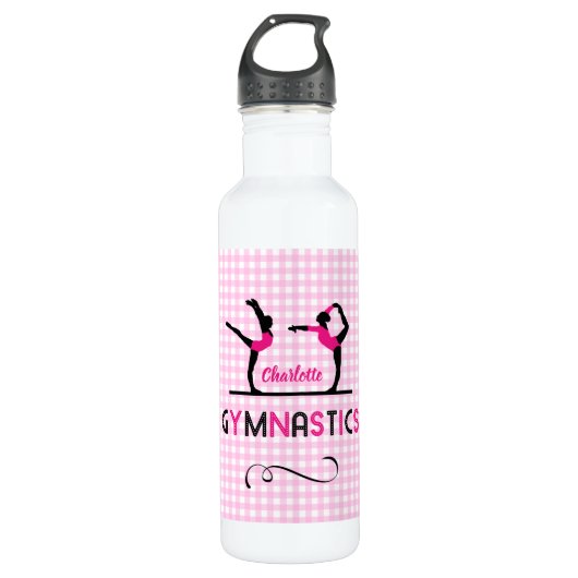 Gymnastiek Gymnast Cute Pink Persoonlijk Waterfles (Voorkant)