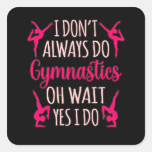 Gymnastiek Gymnast Gymnastic Sports Love altijd Vierkante Sticker