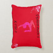 Gymnastiek gymnast & hart gepersonaliseerd accent accent kussen (Voorkant(Verticaal))