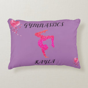 Gymnastiek gymnast & hart gepersonaliseerd accent accent kussen