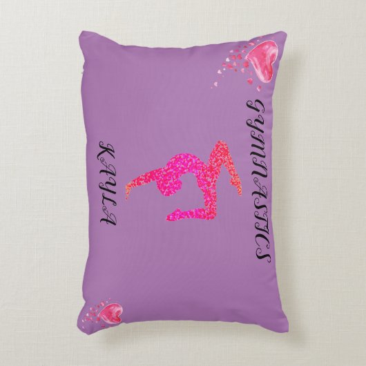 Gymnastiek gymnast & hart gepersonaliseerd accent accent kussen (Voorkant(Verticaal))