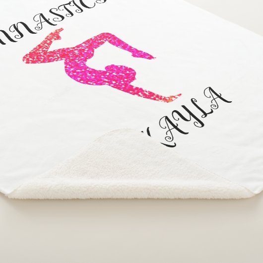 Gymnastiek gymnast & harten gepersonaliseerde deke sherpa deken (3/4)