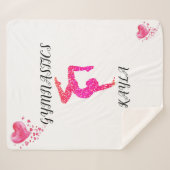 Gymnastiek gymnast & harten gepersonaliseerde deke sherpa deken (Voorkant (horizontaal))