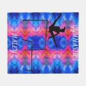 GYMNASTIEK GYMNAST OP ONGELIJKE BARS FLEECE DEKEN. (Voorkant (Horizontaal))