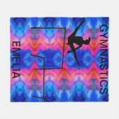 GYMNASTIEK GYMNAST OP ONGELIJKE BARS FLEECE DEKEN. (Voorkant (Horizontaal))