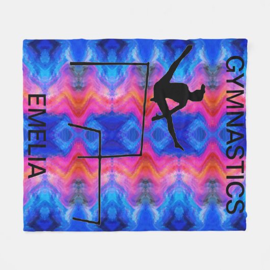 GYMNASTIEK GYMNAST OP ONGELIJKE BARS FLEECE DEKEN. (Voorkant (Horizontaal))