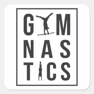 Gymnastiek Gymnast Unven Bars Hopper Acrobat Mat Vierkante Sticker