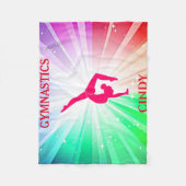 Gymnastiek GYMNAST vloochendeken. Aangepaste naam. Fleece Deken (Voorkant)