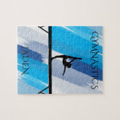 Gymnastiek gymnastiekpuzzel. Persoonlijke naam. Legpuzzel (Horizontaal)