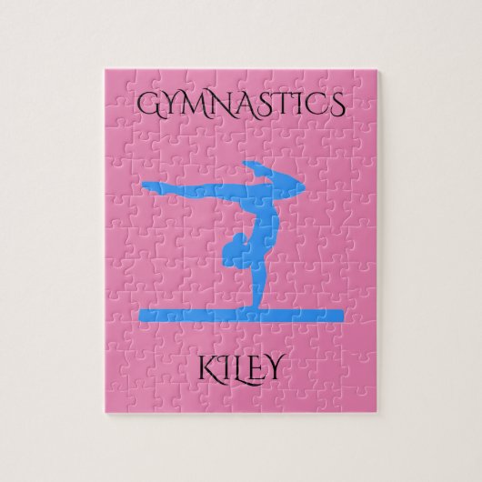 Gymnastiek gymnastiekpuzzel. Persoonlijke naam. Legpuzzel (Verticaal)
