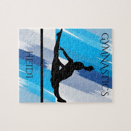 Gymnastiek gymnastiekpuzzel. Persoonlijke naam. Legpuzzel (Horizontaal)