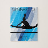 Gymnastiek gymnastiekpuzzel. Persoonlijke naam. Legpuzzel (Verticaal)