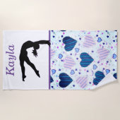 Gymnastiek Handspring Over Hearts Strandlaken (Voorkant)