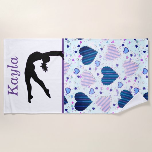 Gymnastiek Handspring Over Hearts Strandlaken (Voorkant)