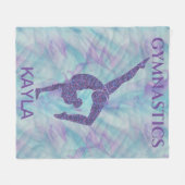 Gymnastiek handstand fleece deken is gepersonalise (Voorkant (Horizontaal))