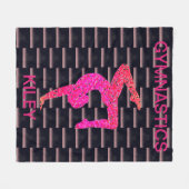 Gymnastiek handstand fleece deken is gepersonalise (Voorkant (Horizontaal))