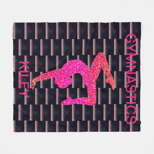 Gymnastiek handstand fleece deken is gepersonalise (Voorkant (Horizontaal))