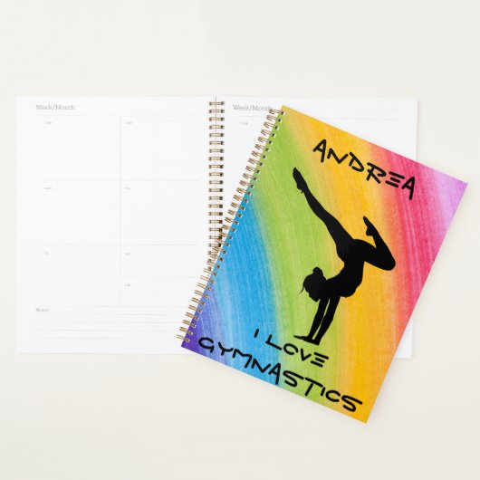 Gymnastiek Handstand Rainbow Funky Sketch Planner (Display)