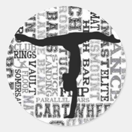 Gymnastiek Handstand Ronde Sticker (Voorkant)