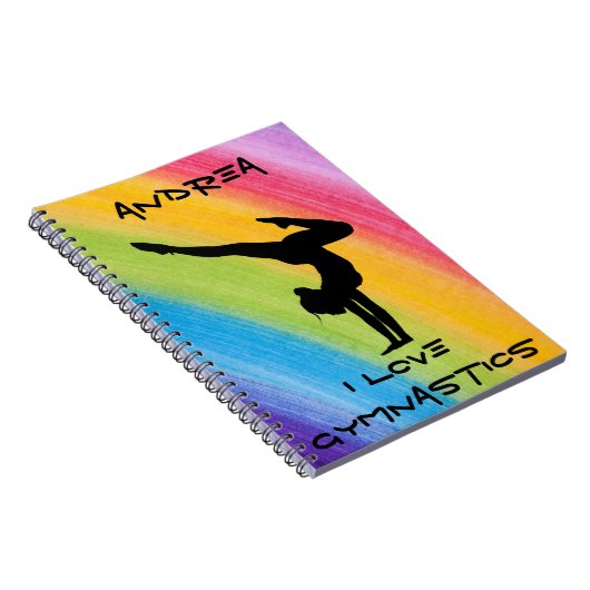Gymnastiek Handstandaard Rainbow Funky Sketch Font Notitieboek (Rechterzijde)