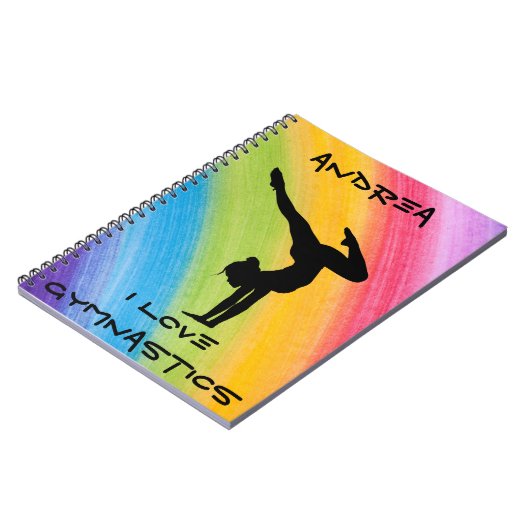 Gymnastiek Handstandaard Rainbow Funky Sketch Font Notitieboek (Linkerzijde)