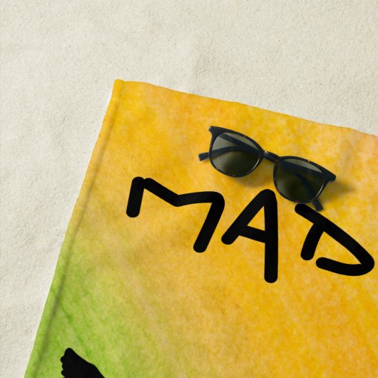 Gymnastiek Handstandaard Rainbow Funky Sketch Font Strandlaken (In situ)