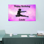 Gymnastiek "Happy Birthday" Aangepaste wervelingen Spandoek (Beurs)