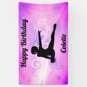 Gymnastiek "Happy Birthday" Aangepaste wervelingen Spandoek (Verticaal)