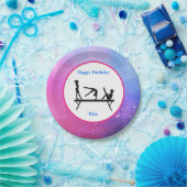 Gymnastiek "Happy Birthday" Balans Papieren Bordje (Feest)